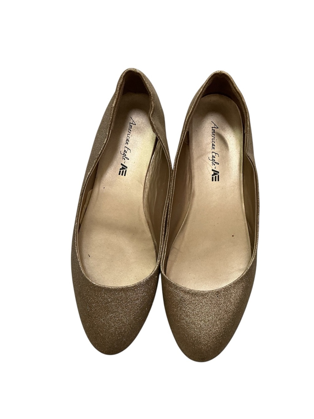 American Eagle Outfitters Metallic Gold Glitter Ballet Flats